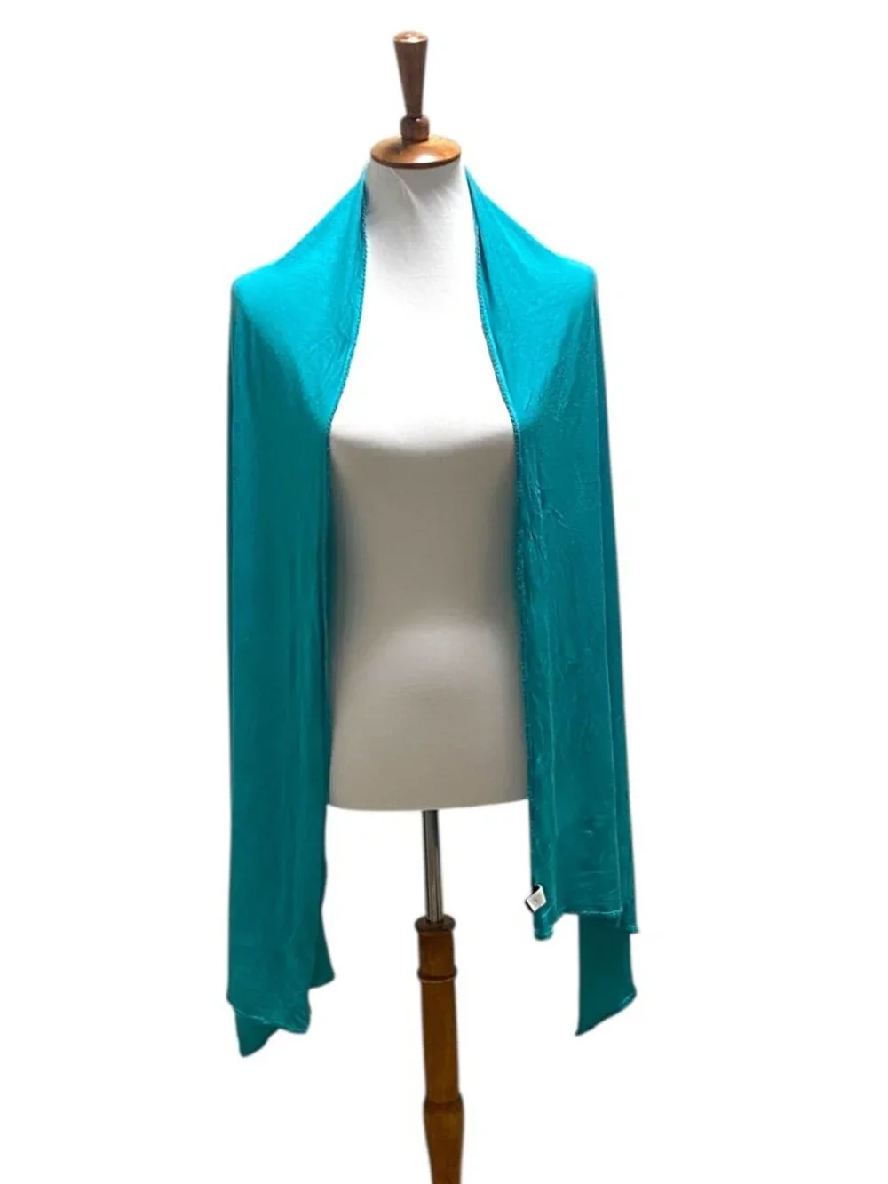 Gap Y2K Jersey Knit Scarf Turquoise Blue One Size Minimalist Spring Coastal Boho